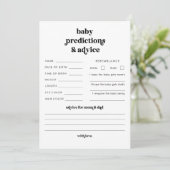 Conseil Carte Retro Script Baby shower Prédictions et cons (Debout devant)