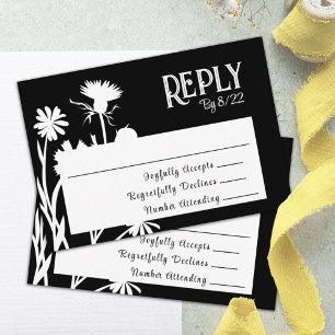 Conseil Carte RSVP Botanique Noire moderne