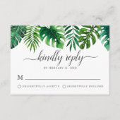 Conseil Carte RSVP botanique Tropical à la mode (Devant)