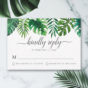 Conseil Carte RSVP botanique Tropical à la mode