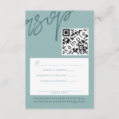 Conseil Carte RSVP de mariage vert hiver avec code QR (Devant)