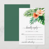 Conseil Carte RSVP Florale Tropicale moderne (Devant / Derrière)