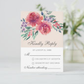Conseil Carte RSVP violette couleur d'aquarelle romantique (Debout devant)