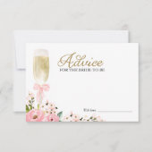 Conseil champagne rose floral pour la carte mariée (Devant)