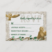 Conseil Chouettes, Green Leafy Rustic Bar Mitzvah carte RS (Devant)