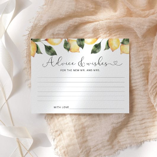 Conseil citron et souhaite carte de douche nuptial