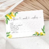 Conseil citron et souhaite carte de douche nuptial
