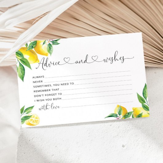 Conseil citron et souhaite carte de douche nuptial