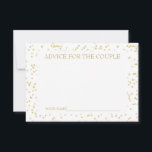 Conseil Confetti de poussière d'or pour le couple<br><div class="desc">GOLD DUST CONFETTI CONSEILS POUR LA CARTE MARIAGE COUPLE. Conçu pour coordonner avec notre collection de mariage Gold Dust Confetti. Ajoutez un élément amusant à votre journée de mariage avec ces cartes. L'inverse peut être personnalisé avec vos noms en faux or sur un délicat monogramme initial de votre nom marié,...</div>