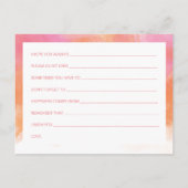 Conseil de Fête des mariées Aquarelle de corail ro (Dos)