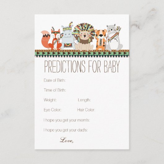 Conseil de prédictions tribales pour le Baby showe (Devant)