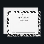Conseil de script moderne pour la mariée noir et b<br><div class="desc">Conseil Mariage de script moderne pour la carte de conseil de mariée en noir et blanc.</div>