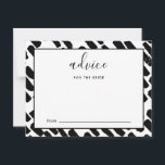 Conseil de script moderne pour la mariée noir et b<br><div class="desc">Conseil Mariage de script moderne pour la carte de conseil de mariée en noir et blanc.</div>