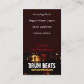 Conseil Drum Beats Music Carte de visite (Dos)