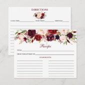Conseil Elégante carte de recette de douche florale Bourgo (Devant / Derrière)