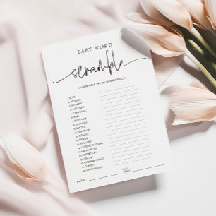 Conseil EMERY Whimsi Word Scramble Baby shower Carte de je
