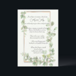 Conseil et souhaits du Mariage d'aquarelle verte<br><div class="desc">Jolies cartes mariages pour que vos invités ajoutent leurs conseils et leurs voeux. Jolie aquarelle Eucalyptus feuilles sur un cadre doré. Quelle jolie façon de se souvenir de votre journée spéciale.</div>