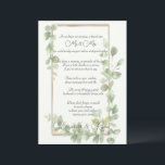 Conseil et souhaits du Mariage d'aquarelle verte<br><div class="desc">Jolies cartes mariages pour que vos invités ajoutent leurs conseils et leurs voeux. Jolie aquarelle Eucalyptus feuilles sur un cadre doré. Quelle jolie façon de se souvenir de votre journée spéciale.</div>