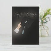 Conseil Félicitations Carte de Graduation - Noir & Élégant (Debout devant)