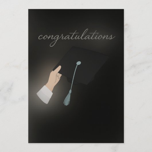Conseil Félicitations Carte de Graduation - Noir & Élégant (Devant)