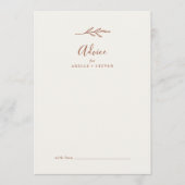Conseil Feuille minimale | Carte Boho Cream Mariage Advice (Devant)
