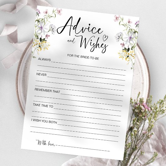 Conseil fleur sauvage et souhaits pour la carte de