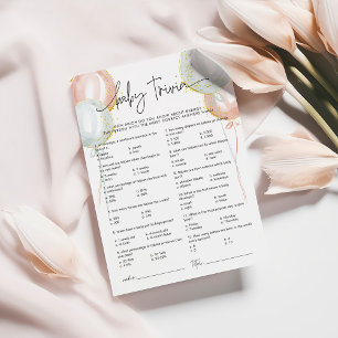 Conseil Genre Revey Baby Trivia Baby shower Carte de jeu