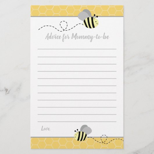 Conseil Grey Bumble Bee pour la carte Baby shower  (Devant)