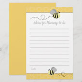 Conseil Grey Bumble Bee pour la carte Baby shower  (Devant / Derrière)