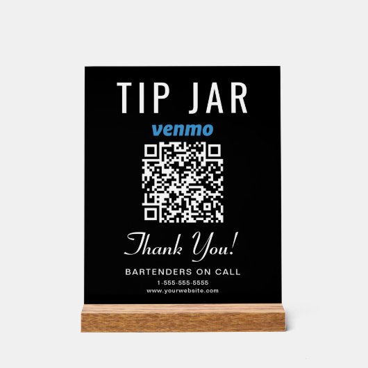 Conseil Jar Venmo QR Code noir (Recto)