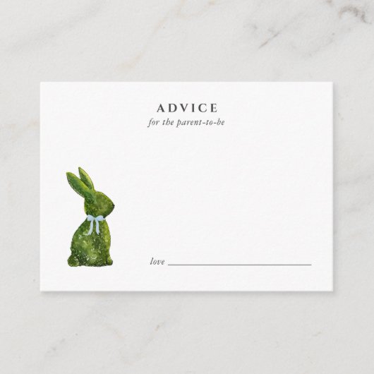 Conseil Jolie carte de conseils pour bébé lapin en aquarel (Devant)