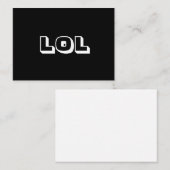 Conseil LOL, LaughOut Loud carte blanche noire (Devant / Derrière)