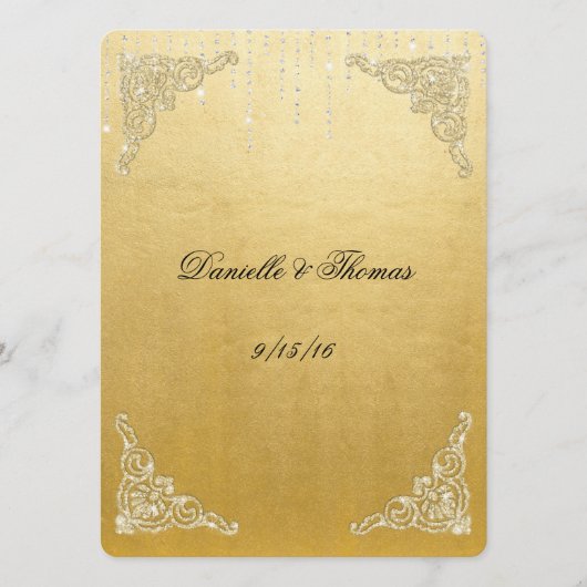 Conseil Mariage Conseils Commentaire Carte Gold Foil Parti (Devant)