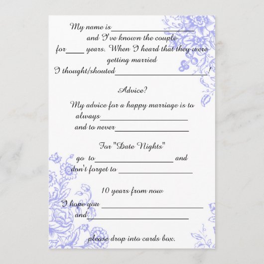 Conseil mariage, Fleurs Lavande Commentaire (Dos)