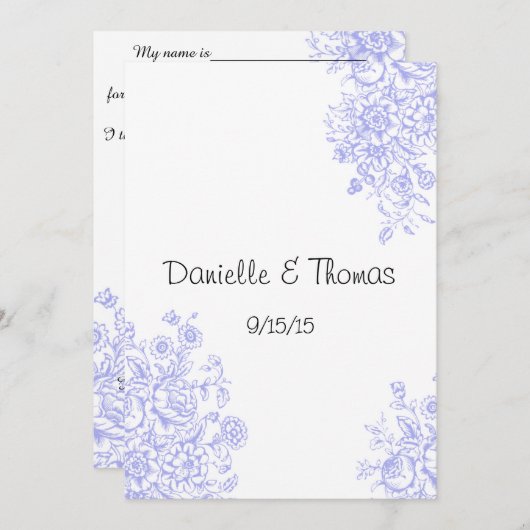 Conseil mariage, Fleurs Lavande Commentaire (Devant / Derrière)