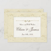 Conseil Mariage vintage de fleurs beiges (Devant / Derrière)