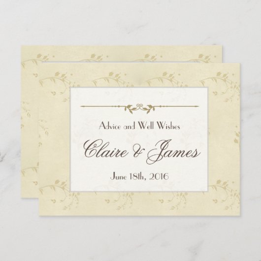 Conseil Mariage vintage de fleurs beiges (Devant / Derrière)