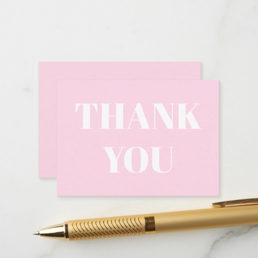 Conseil Merci, Merci, carte blanche rose clair (Devant/Arrière en situation)