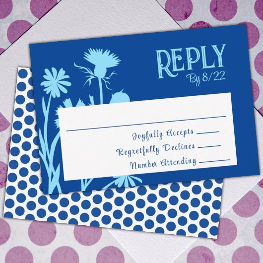 Conseil Modifier les couleurs de la carte RSVP Fleurs bleu