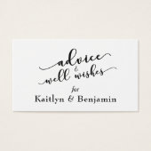 Conseil noir et blanc et bien souhaits Mariage (Devant)