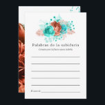Conseil nuptial espagnol turquoise et corail flora<br><div class="desc">Des roses turquoise et corail et des conseils pour les mariées de feuillage tropical pour les cartes de mariée à être conçu pour être rapidement et facilement customisé en espagnol.</div>