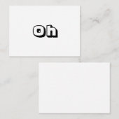 Conseil Oh, noir blanc audacieux carte moderne (Devant / Derrière)