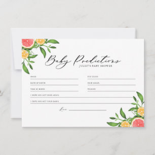 Conseil Oranges et pamplemousses Baby Predictions Carte de