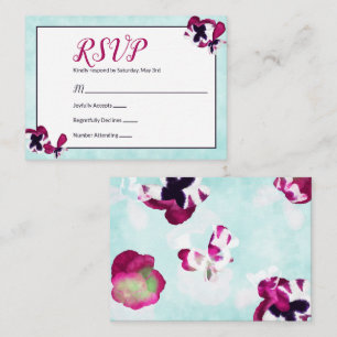 Conseil Pansies Magenta, carte RSVP Turquoise