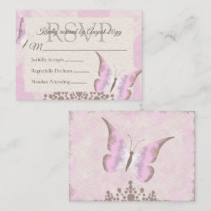 Conseil Papillon rose Dusty Quinceañera Carte RSVP