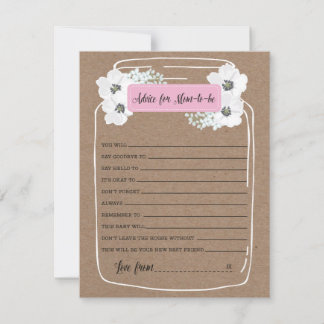 Conseil pour la carte de jeu de Baby shower à veni