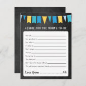 Conseil pour la carte de jeu de Baby shower mommy- (Devant / Derrière)