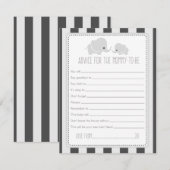 Conseil pour la carte de jeu pour Baby showers à v (Devant / Derrière)