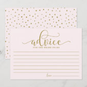 Conseil pour la mariée | Calligraphie or et rose (Devant / Derrière)