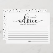 Conseil pour la mariée | Noir Moderne Calligraphie (Devant / Derrière)